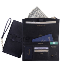 Cherloi Saffiano Leather Travel Wallet